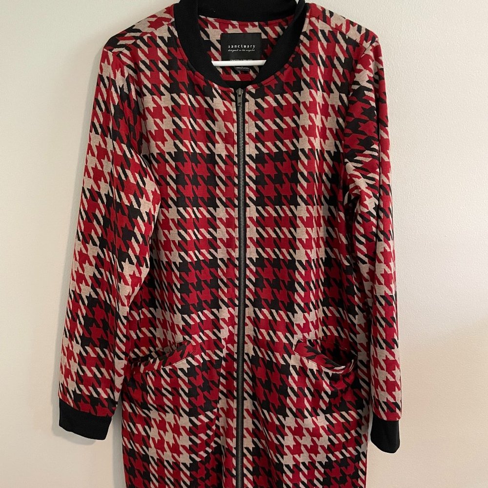 SANCTUARY City Topper Houndstooth Full Zip Coat